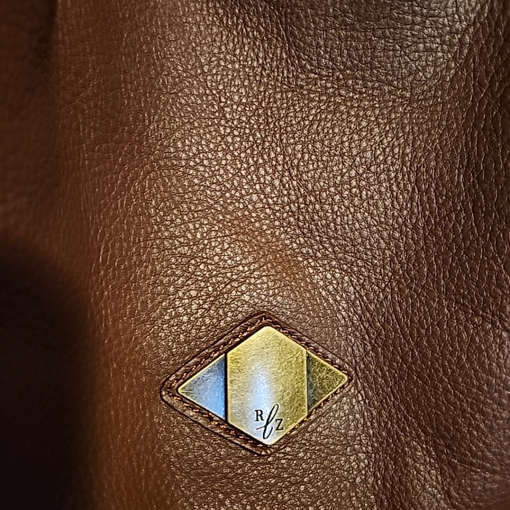 Luxe Rachel Zoe Brown Pebbled Leather Shoulder buckle bucket braided bag - Picture 3 of 16
